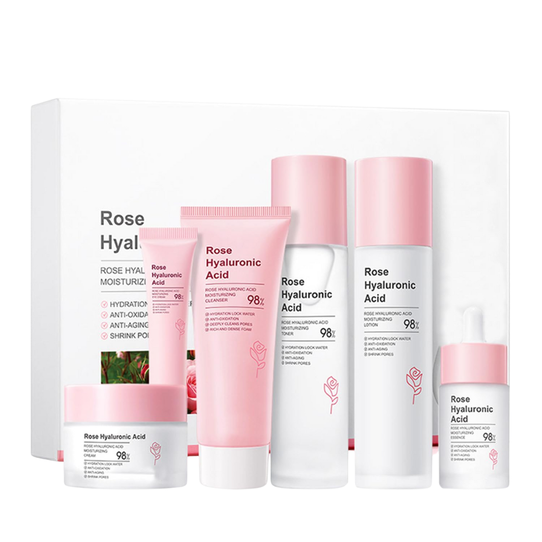 Ácido Hialurónico con Extracto de Rosa - Kit 6 Piezas Hidratación Profunda
