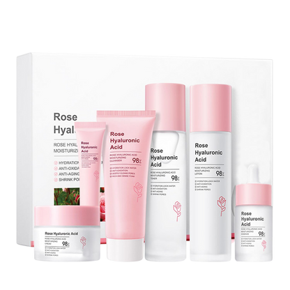 Ácido Hialurónico con Extracto de Rosa - Kit 6 Piezas Hidratación Profunda
