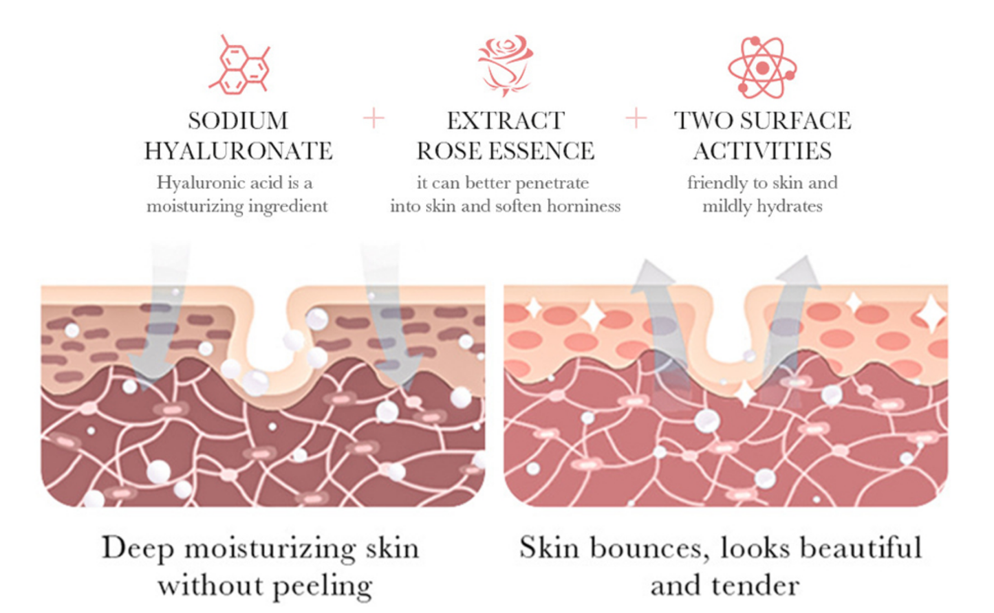 Ácido Hialurónico con Extracto de Rosa - Kit 6 Piezas Hidratación Profunda