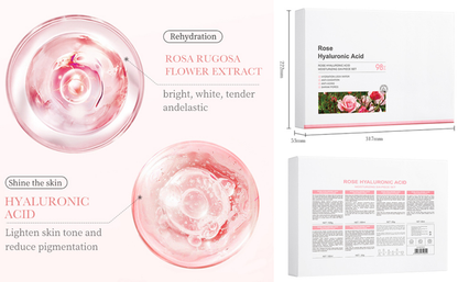 Ácido Hialurónico con Extracto de Rosa - Kit 6 Piezas Hidratación Profunda